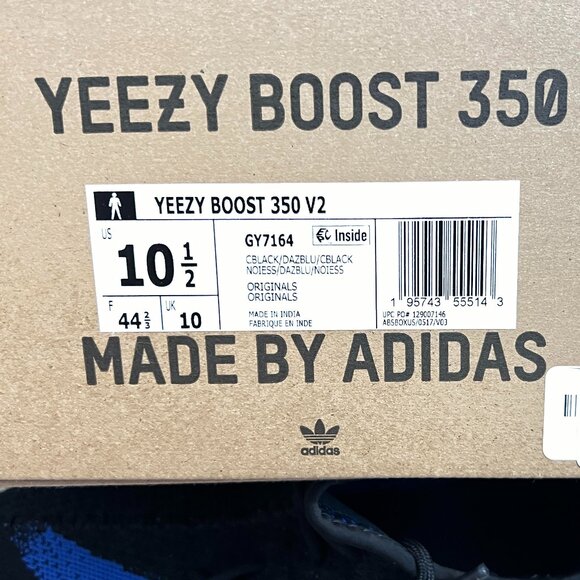 Authentic Adidas YEEZY Boost 350 V2 Dazzling Blue GY7164 Men's Sneakers Sz.10.5 - Picture 6 of 12
